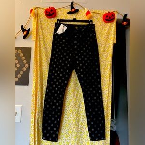 black jeans w/ grey polka-dot pattern *still has tags*